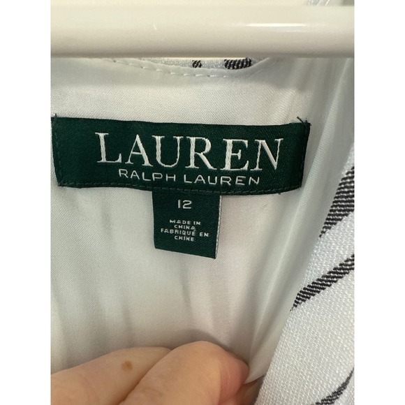 Lauren Ralph Lauren Striped Sleeveless Wrap Dress Size 12 - Picture 3 of 6